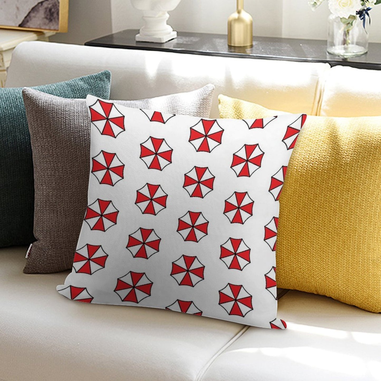 Resident Evil Inspired Umbrella Corporation Products Version 2 Soft Gift Ready Throw Pillow