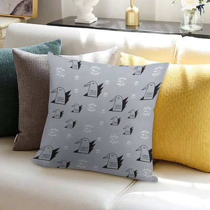 Birds And Eyes Steel Blue Soft Multiple Sizes Throw Pillow