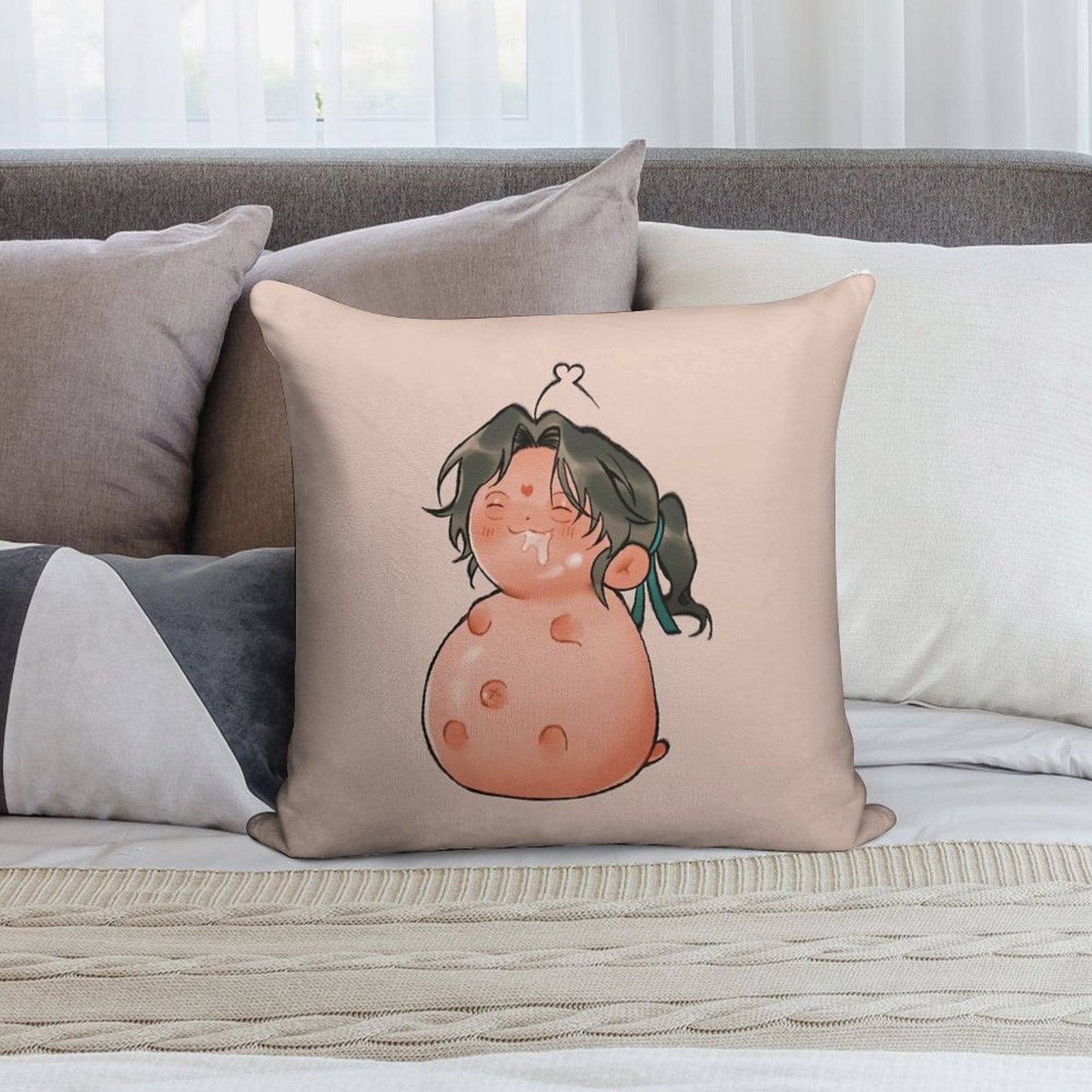 Well Fed 2 Soft Short Plush Fabric Throw Pillow