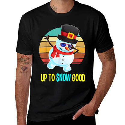 Up to Snow Good Snowman Christmas Gifts Men Boys  Slim-fit Cut T-Shirt