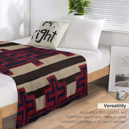 Indigenous Designs VI  Chief's Blanket  Navajo Weavings Travel-friendly Throw Blanket