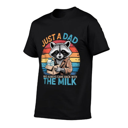 Just A Dad Who Always Came Back Fathers Day Funny Mens Retro Zip  Slim-fit Cut T-Shirt
