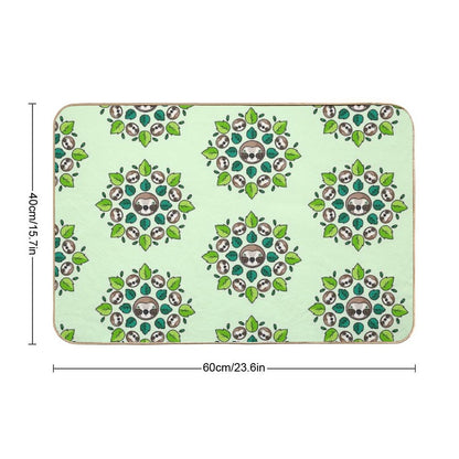 Mandala Sloth  Slip-Resistant Bath Mat