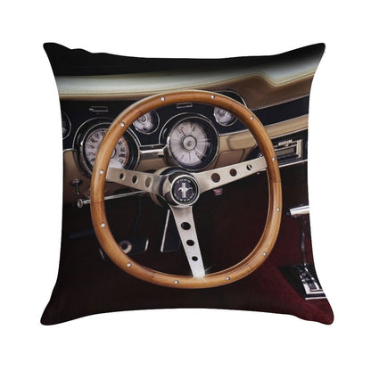 1967 Ford Mustang, Steering Wheel Soft Easy Maintenance Throw Pillow