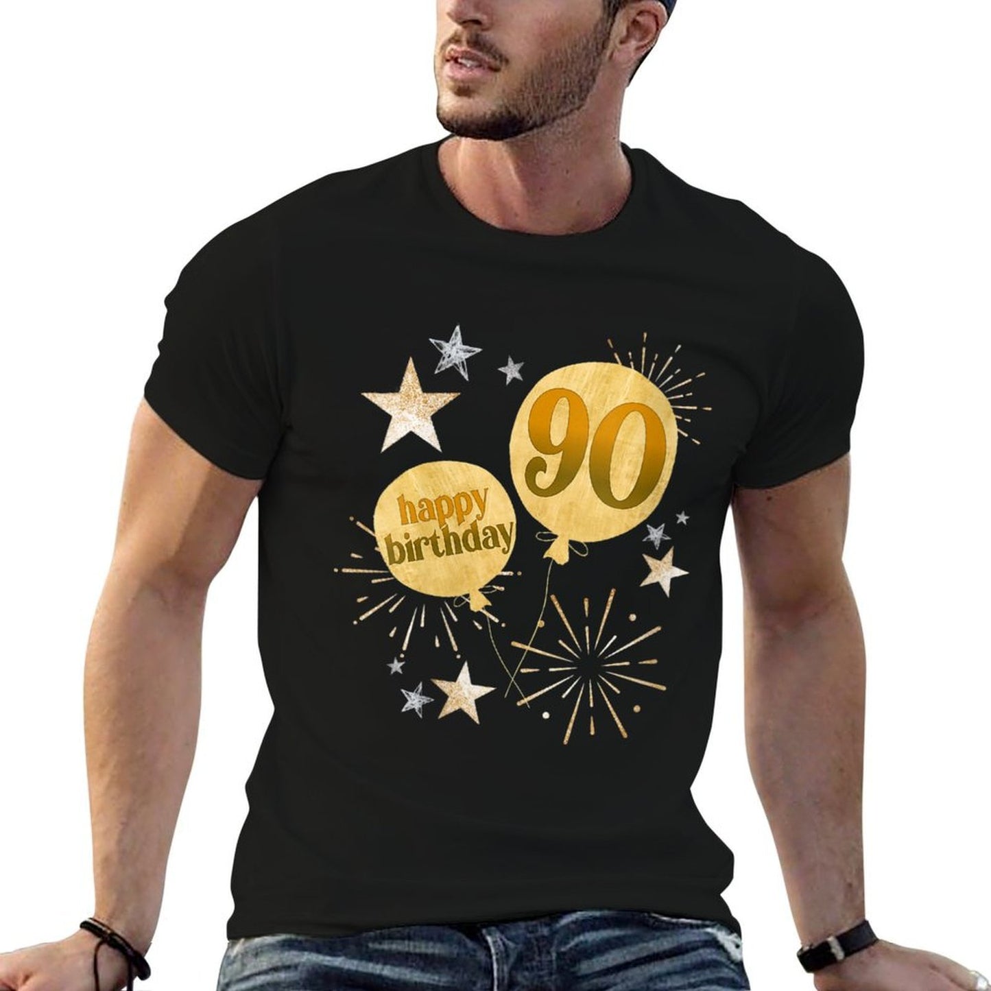 Womens Happy 90th Birthday 90 Year Old Birthday Gifts  Cotton T-Shirt