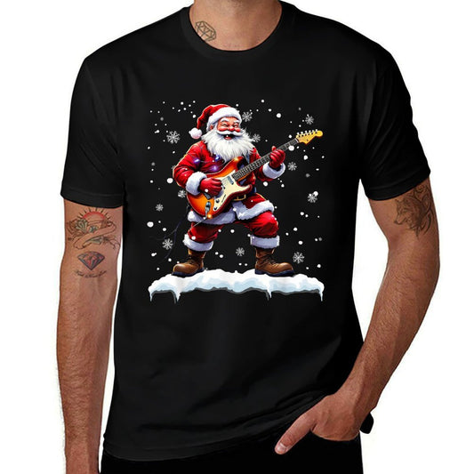 Santa Claus Playing Bass Guitar Christmas Xmas Music  Durable T-Shirt