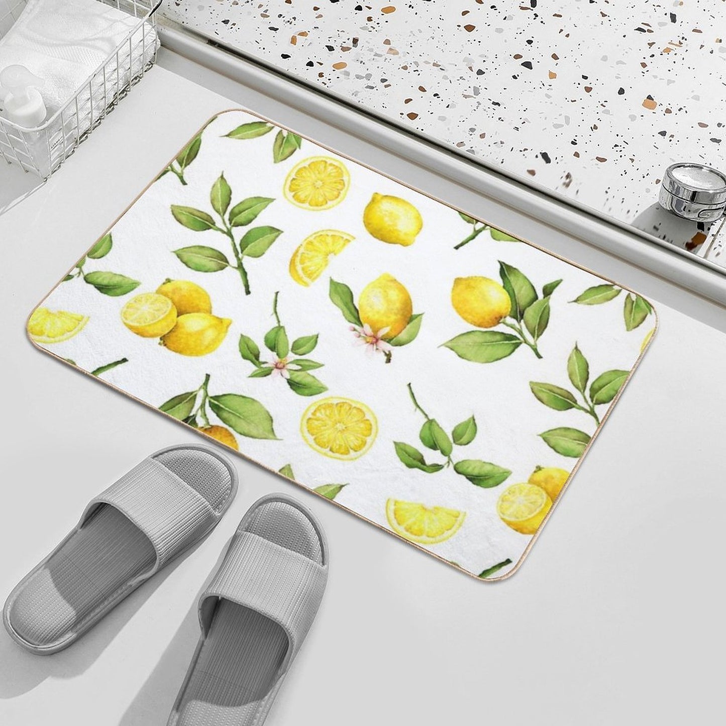 Summer Lemons Botanical Garden Durable Bath Mat