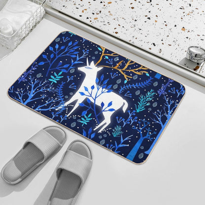 Deericorn In Blue  Non-Slip Bath Mat