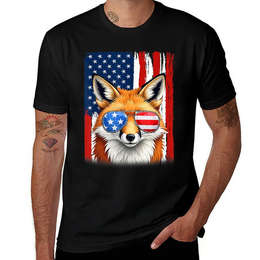 Fox US America Men Women 4th of July Patriotic  Breathable T-Shirt