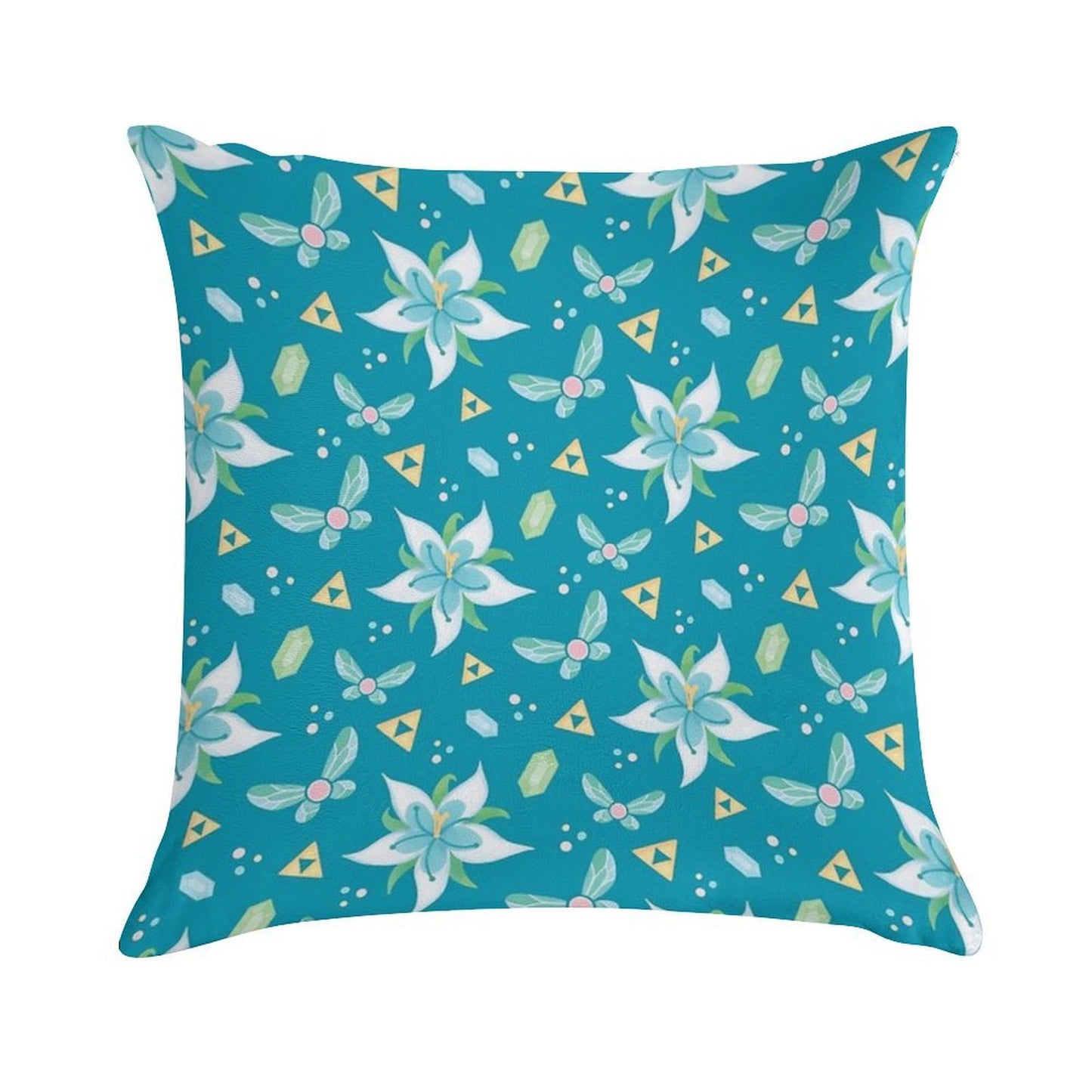 Silent Princess Pattern Blue V.2 Soft Luxury Feel Throw Pillow
