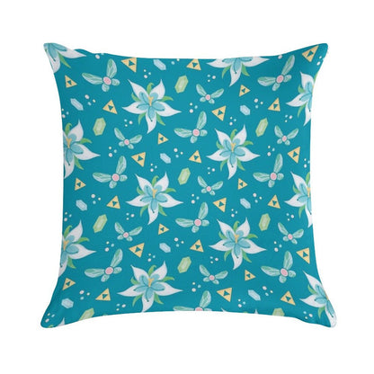 Silent Princess Pattern Blue V.2 Soft Luxury Feel Throw Pillow