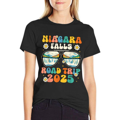 Niagara Falls Road Trip 2025 Sunglasses Family Vacation 2025  Summer-ready Fabric T-Shirt