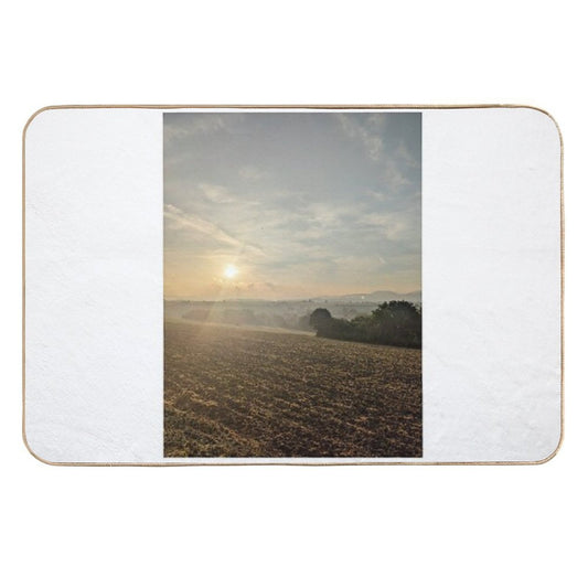Sunrise over The Swabian Alb  Slip-Resistant Bath Mat