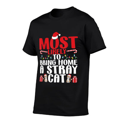 To Bring Home A Stray Cat Christmas Funny Xmas Holiday  Eco-friendly Material T-Shirt