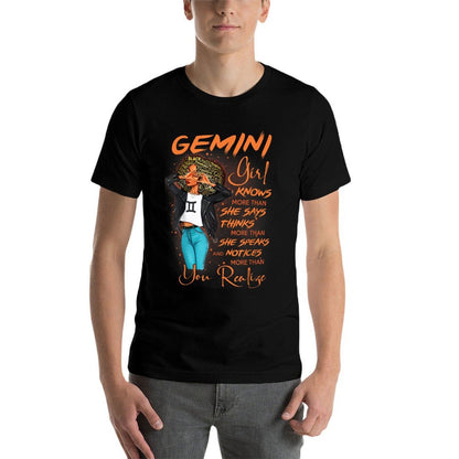 Gemini Girl Knows More Than She Says For Black Women  Polyester Blend T-Shirt