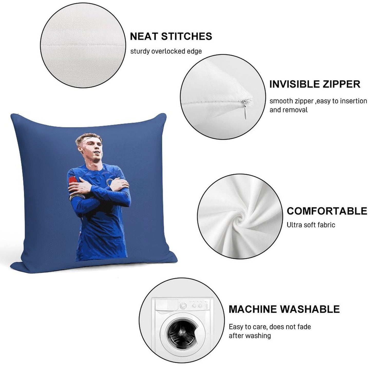 Cole Palmer Soft Skin-Friendly Throw Pillow