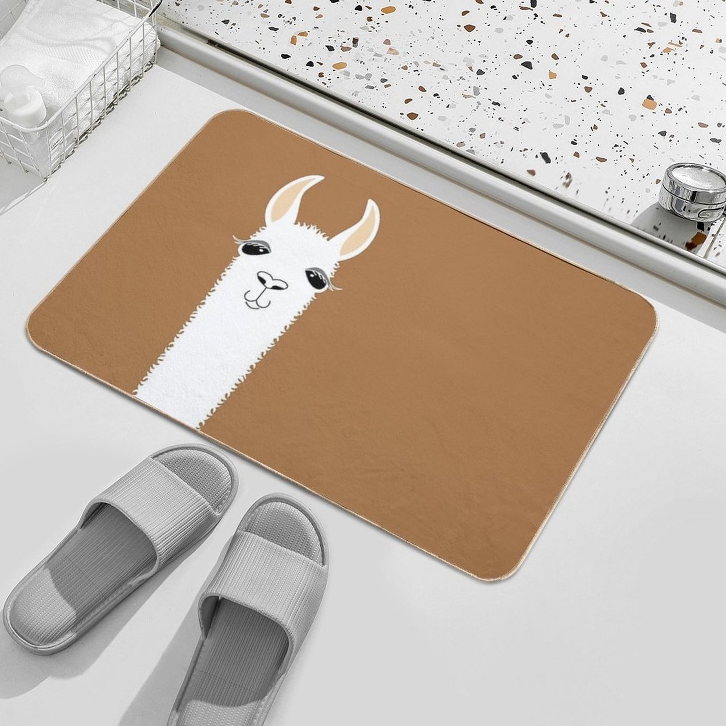 LLAMA PORTRAIT #9  Toxin-Free Bath Mat