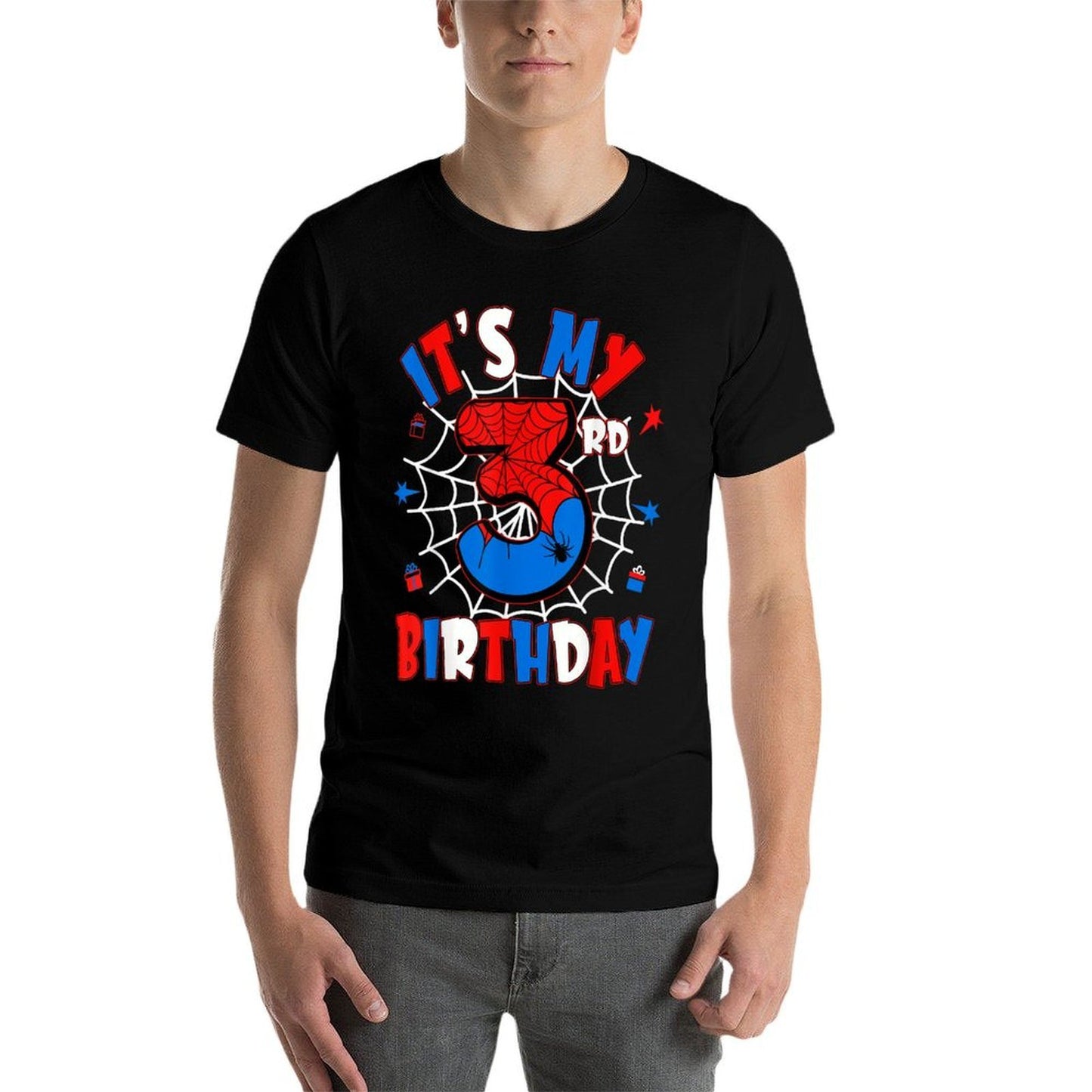 Kids It&#39;s My 3rd Birthday Spider Theme Party 3 Years Old  Vintage-inspired T-Shirt