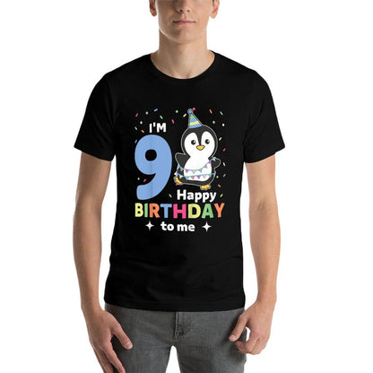Kids Penguin For 9th Birthday For Children Nine Years Old Penguin  Versatile T-Shirt