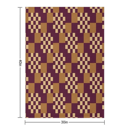 Geometric Shapes Checker Pattern 1 in Rustic  Classy Brown All-season Throw Blanket