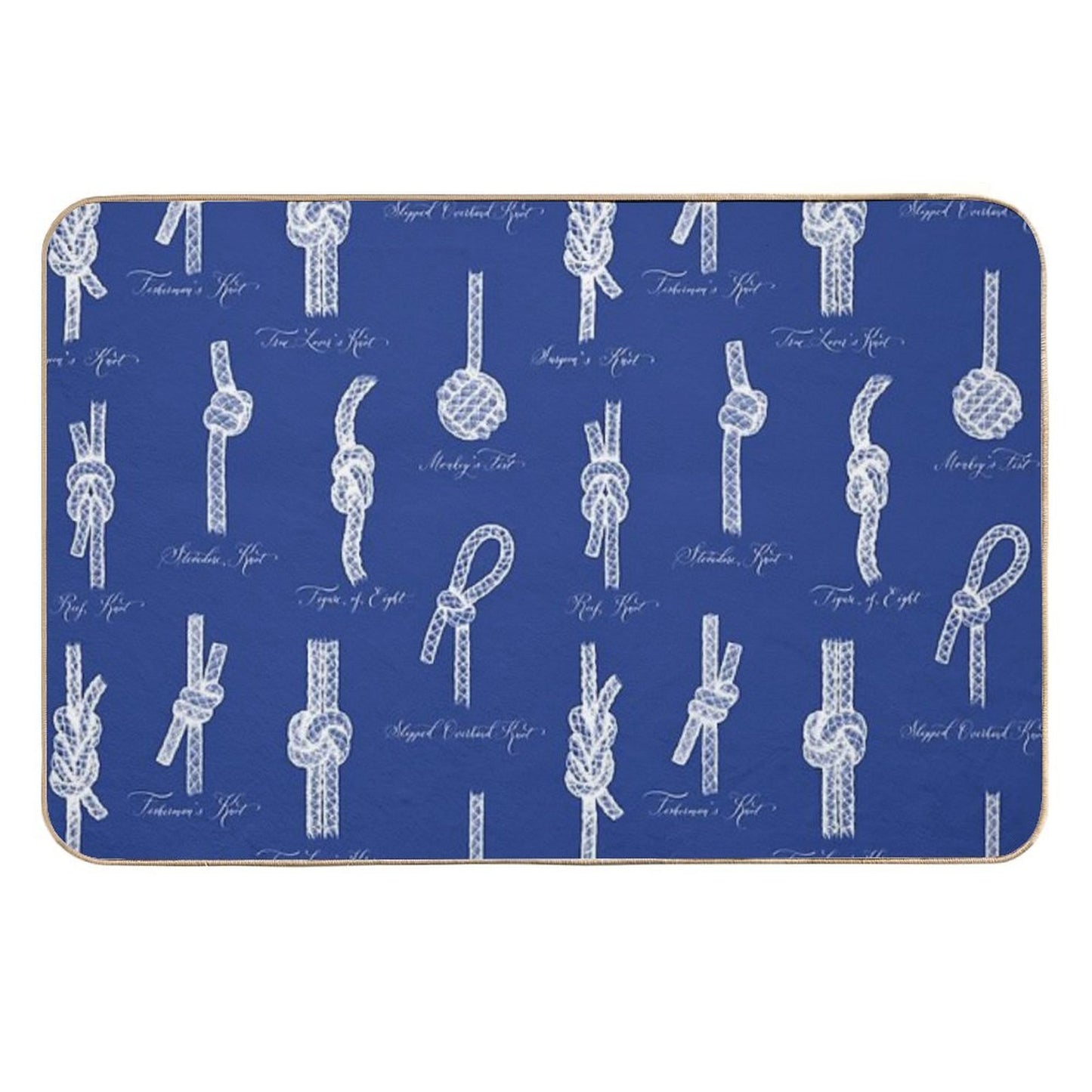 Nautical Knots (Navy And White)  Absorbent Bath Mat