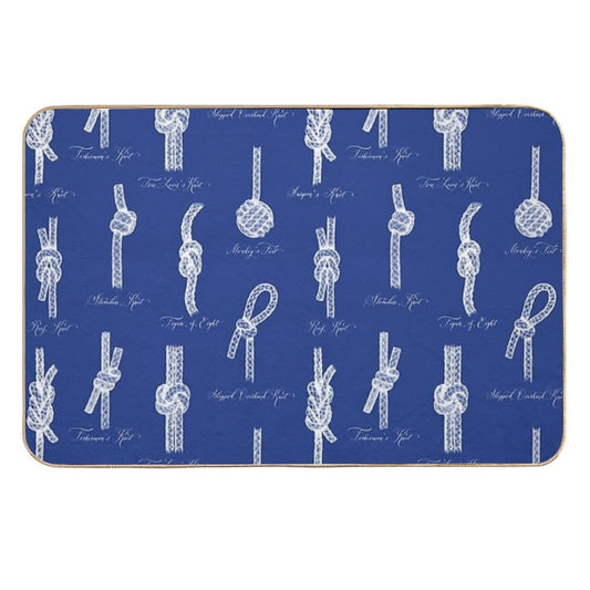 Nautical Knots (Navy And White)  Absorbent Bath Mat
