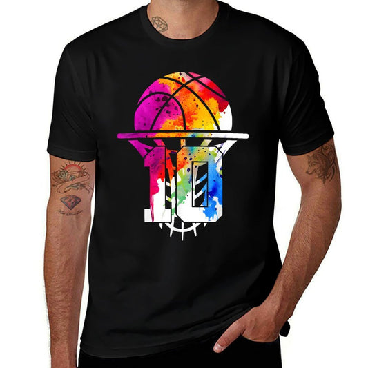 10 YEARS BASKETBALL 10TH BIRTHDAY  Heathered Texture T-Shirt
