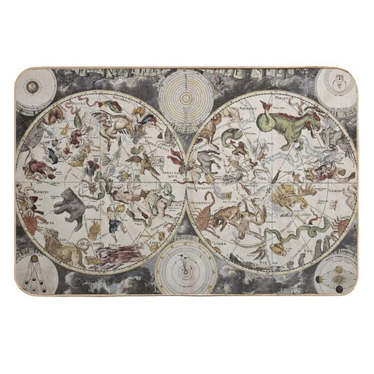 Vintage Celestial Star Map  Easy Maintenance Bath Mat