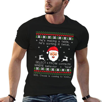 SQL Santa Claus Database Clause Developer Code DB Programmer  Odor-resistant T-Shirt