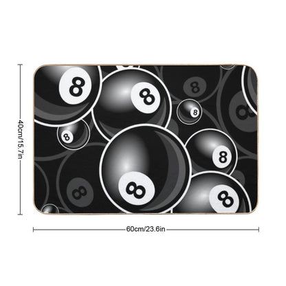 Billiards Black 8 Ball 8-Ball Black And White  Easy Maintenance Bath Mat
