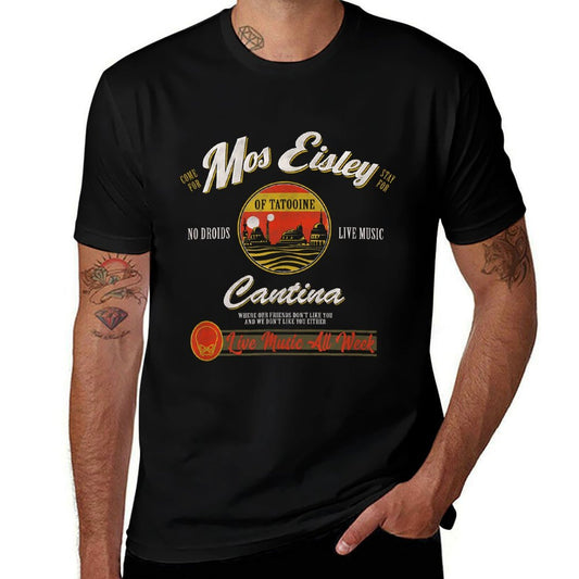 Star Wars Classic Mos Eisley Cantina Live Music All Week Ad  Cotton T-Shirt