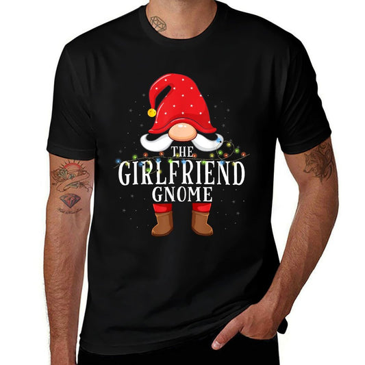 Girlfriend Gnome Matching Christmas Family Pajama  Ribbed Collar T-Shirt
