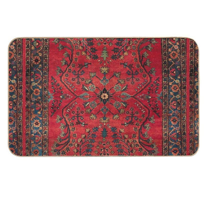 Red Persian Carpet - Persian Vintage Antique Carpet Nature Fine Art  Easy Maintenance Bath Mat