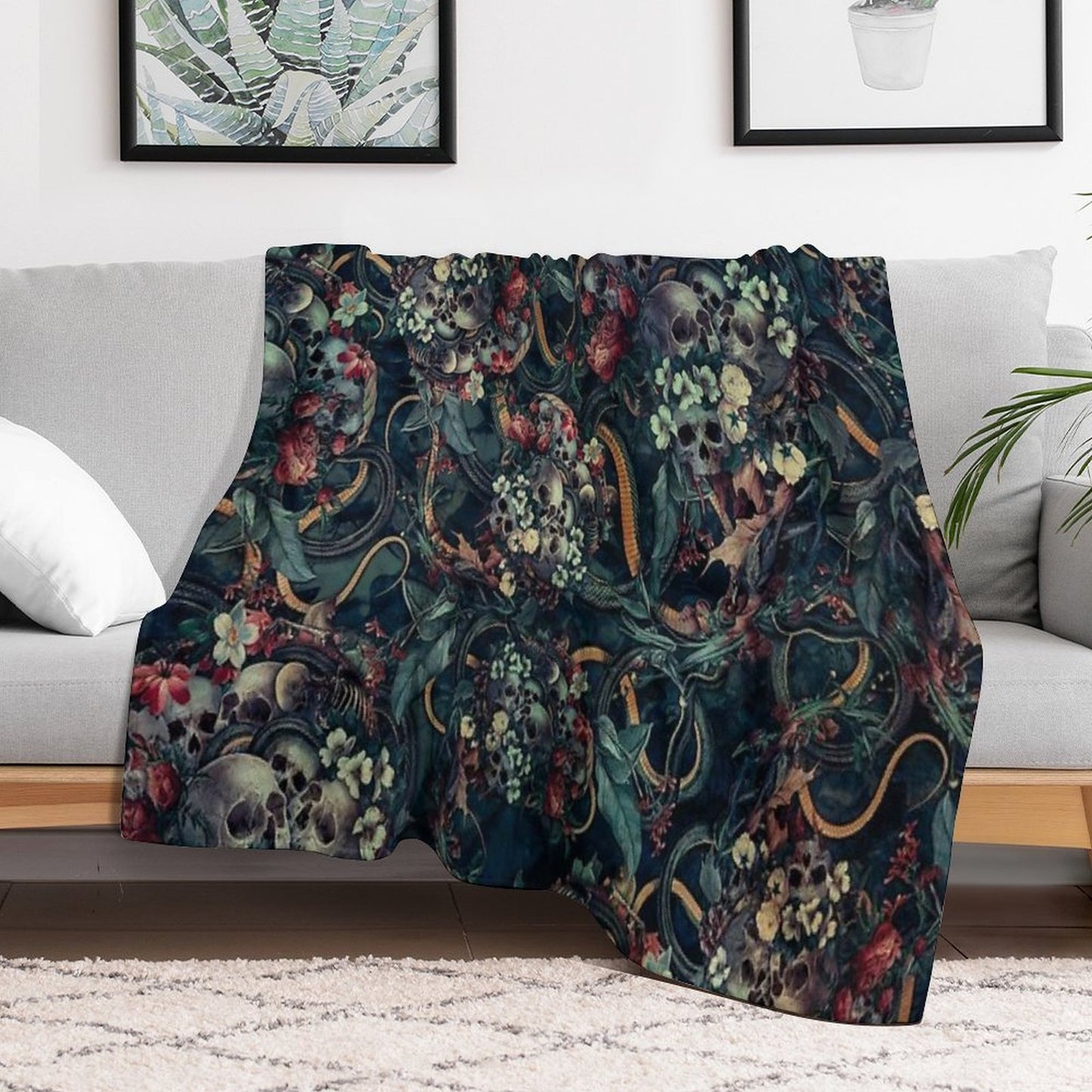 Skulls And Snakes Eco-conscious Throw Blanket