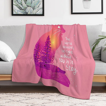 The World Wouldn't Be Right Without You Snowy Sunset Fox Gift-ready Throw Blanket