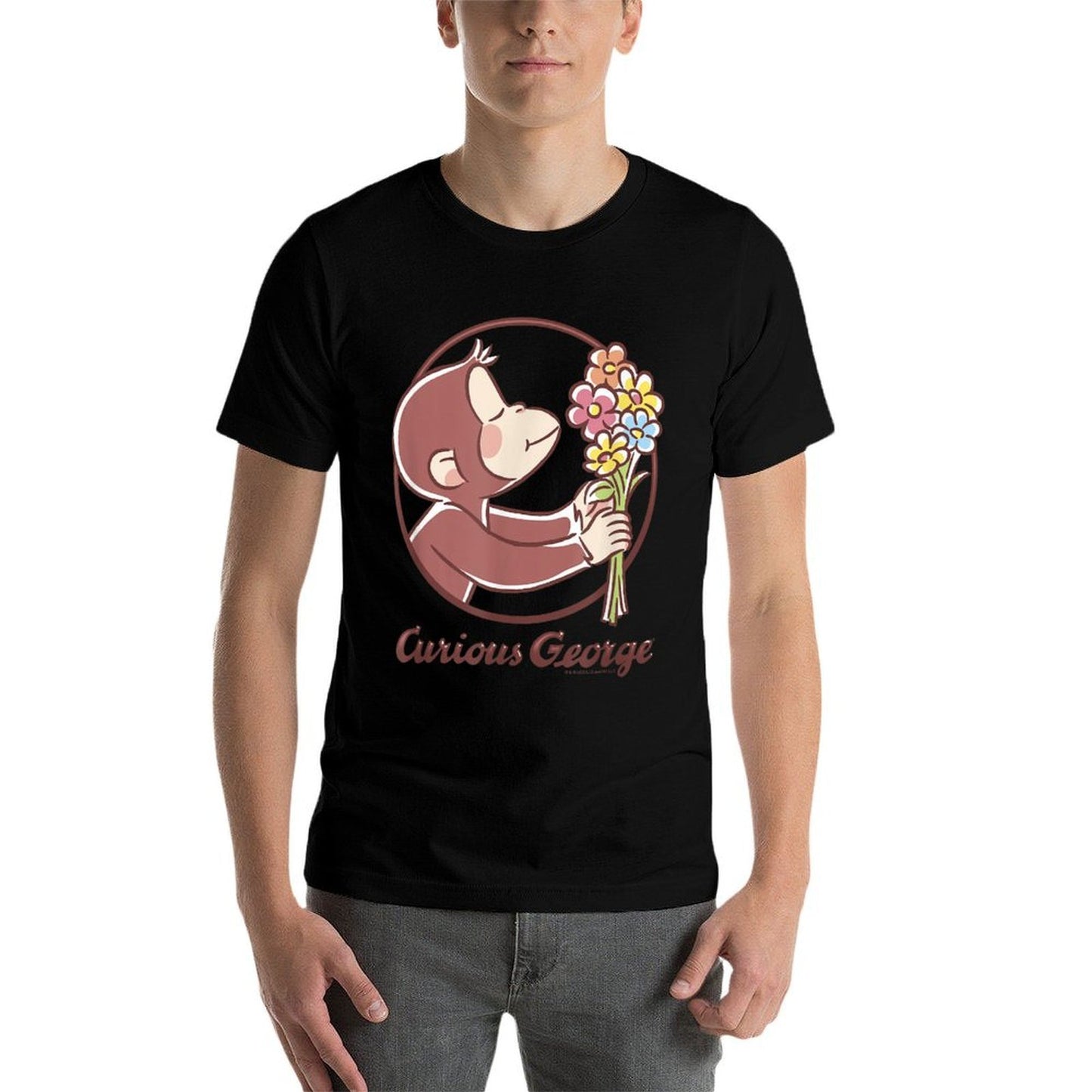 Curious George Flower Bouquet Poster  Soft T-Shirt