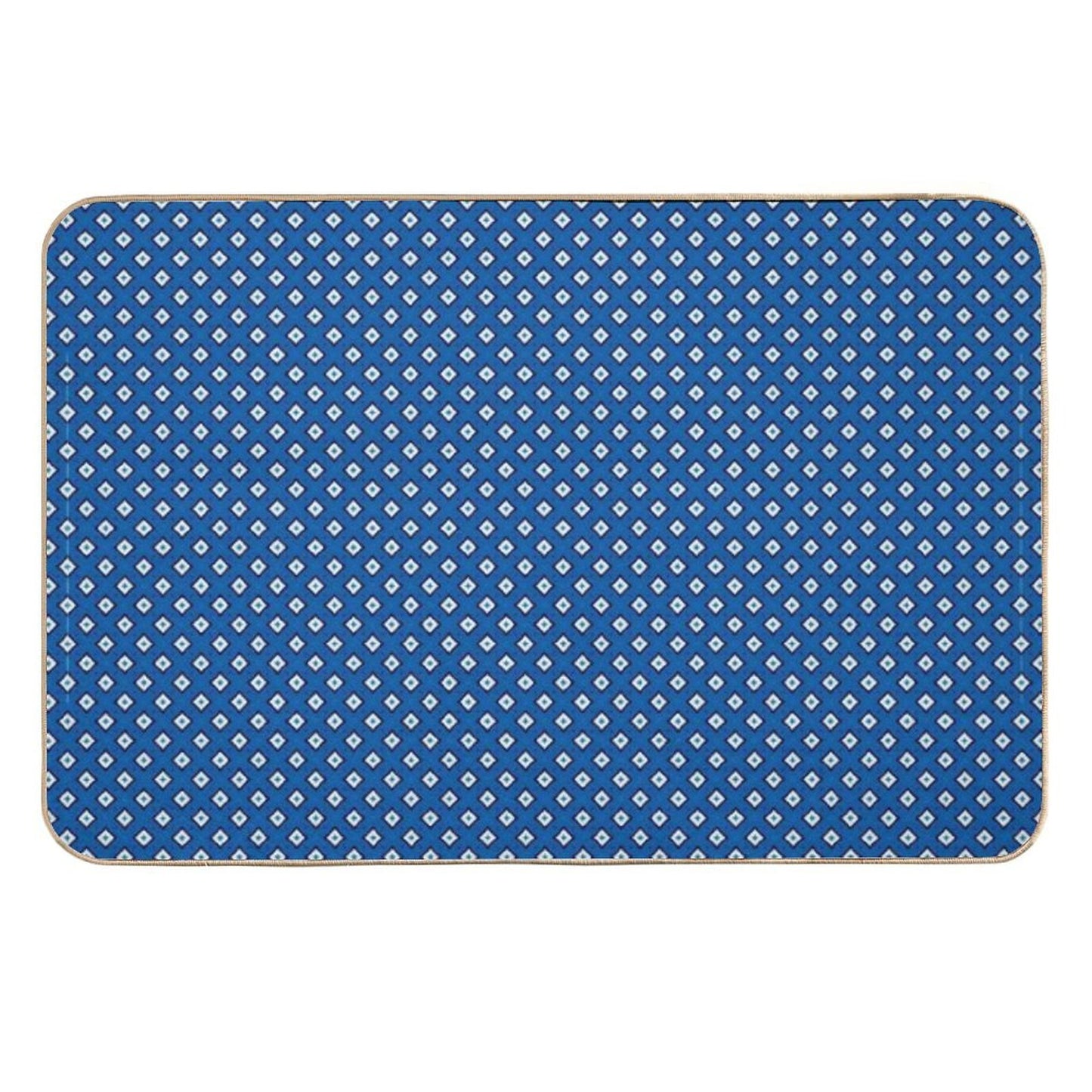 Into The Deep Blue Sea of White Diamonds  Pet-Safe Bath Mat