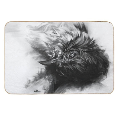 Senescent 4 - Charcoal Drawing  Anti-Trip Bath Mat