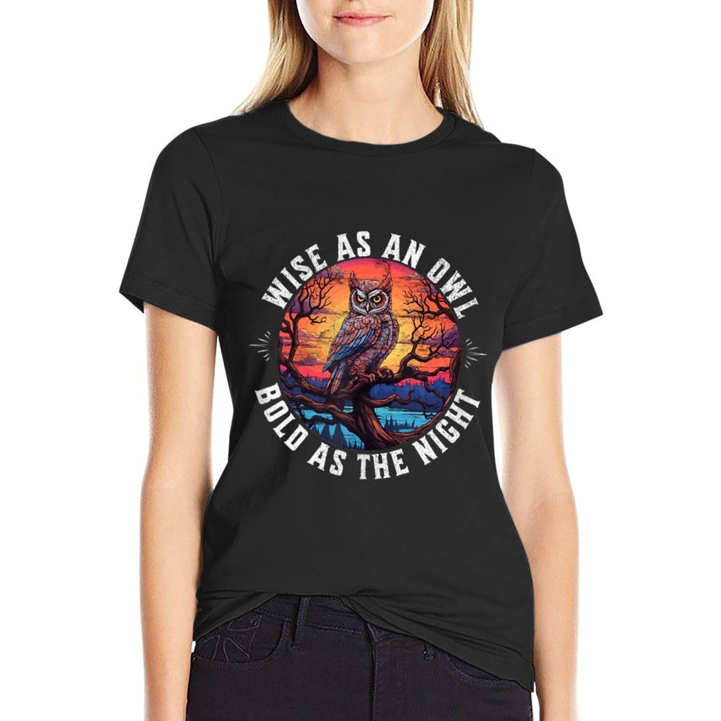 Wise As An Owl Bold As The Night Majestic Twilight Wisdom  Versatile T-Shirt