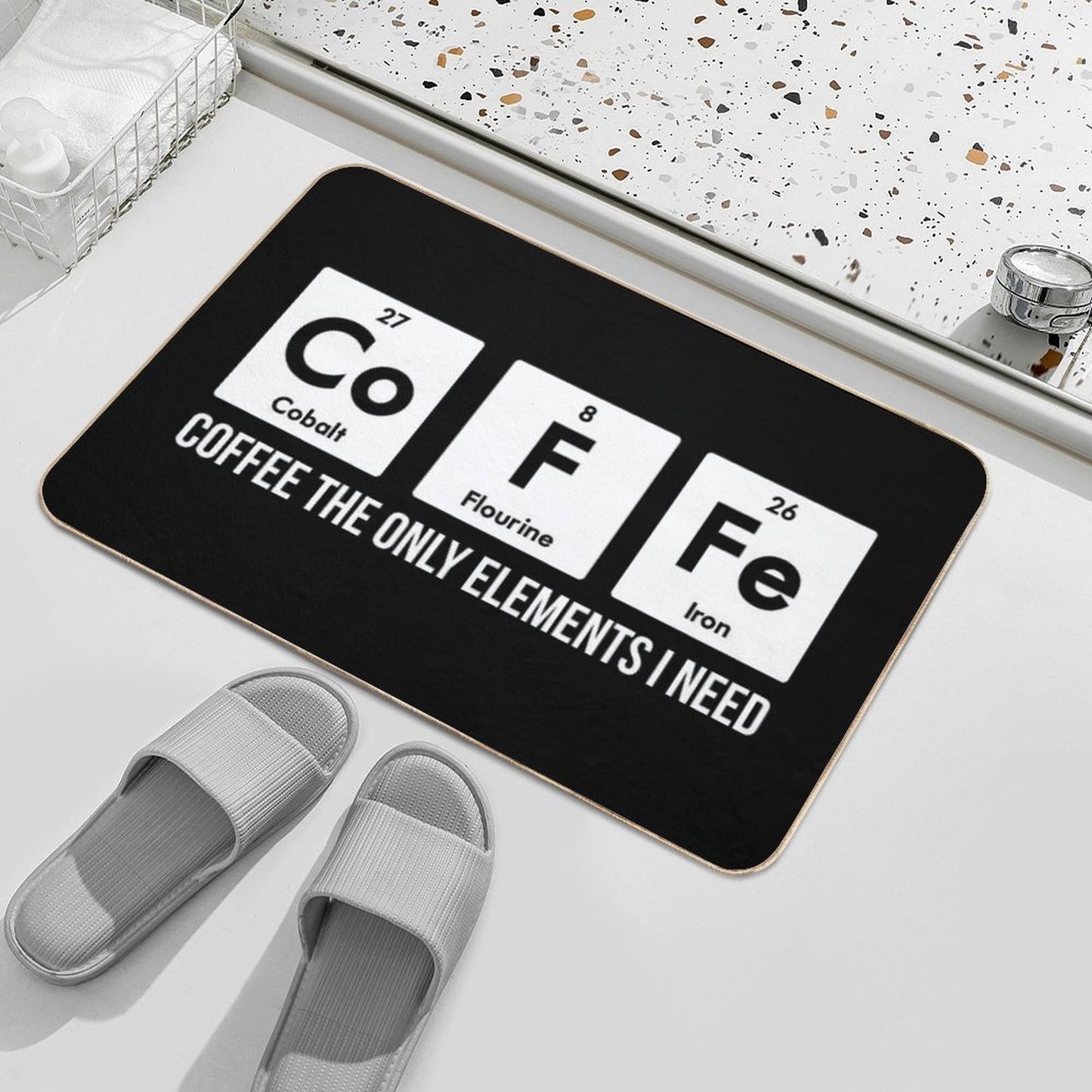 Chemistry Periodic Table Chemistry Coffee Elements Gift  Stain-Proof Bath Mat