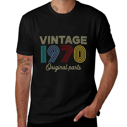 Vintage 1970 Original Parts Funny Birthday Gift  High-quality Stitching T-Shirt
