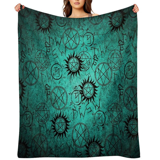 Supernatural Teal Shrink-resistant Throw Blanket