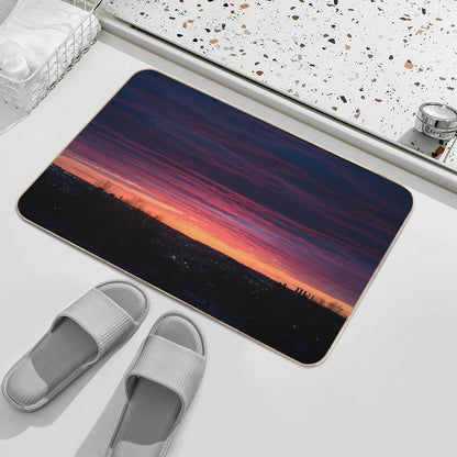 Orange And Purple Sunset  Dirt-Trapping Bath Mat