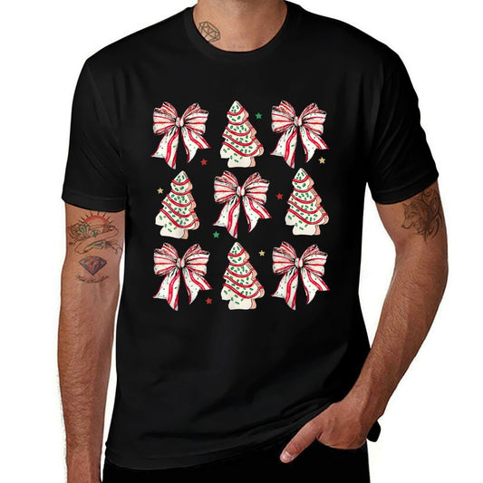 Coquette Bow Christmas Debbie Becky Jen Cake Lovers Girls  Wrinkle-resistant T-Shirt