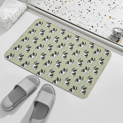 Say Hello to The Cute Double Hooded Pied French Bulldog  Long-Lasting Bath Mat