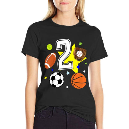Kids 2nd Birthday Sports Birthday Theme 2 Year Old Boy  Affordable Price T-Shirt