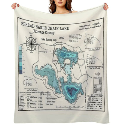 Spread Eagle Chain Lake WI Florence County Compact Throw Blanket