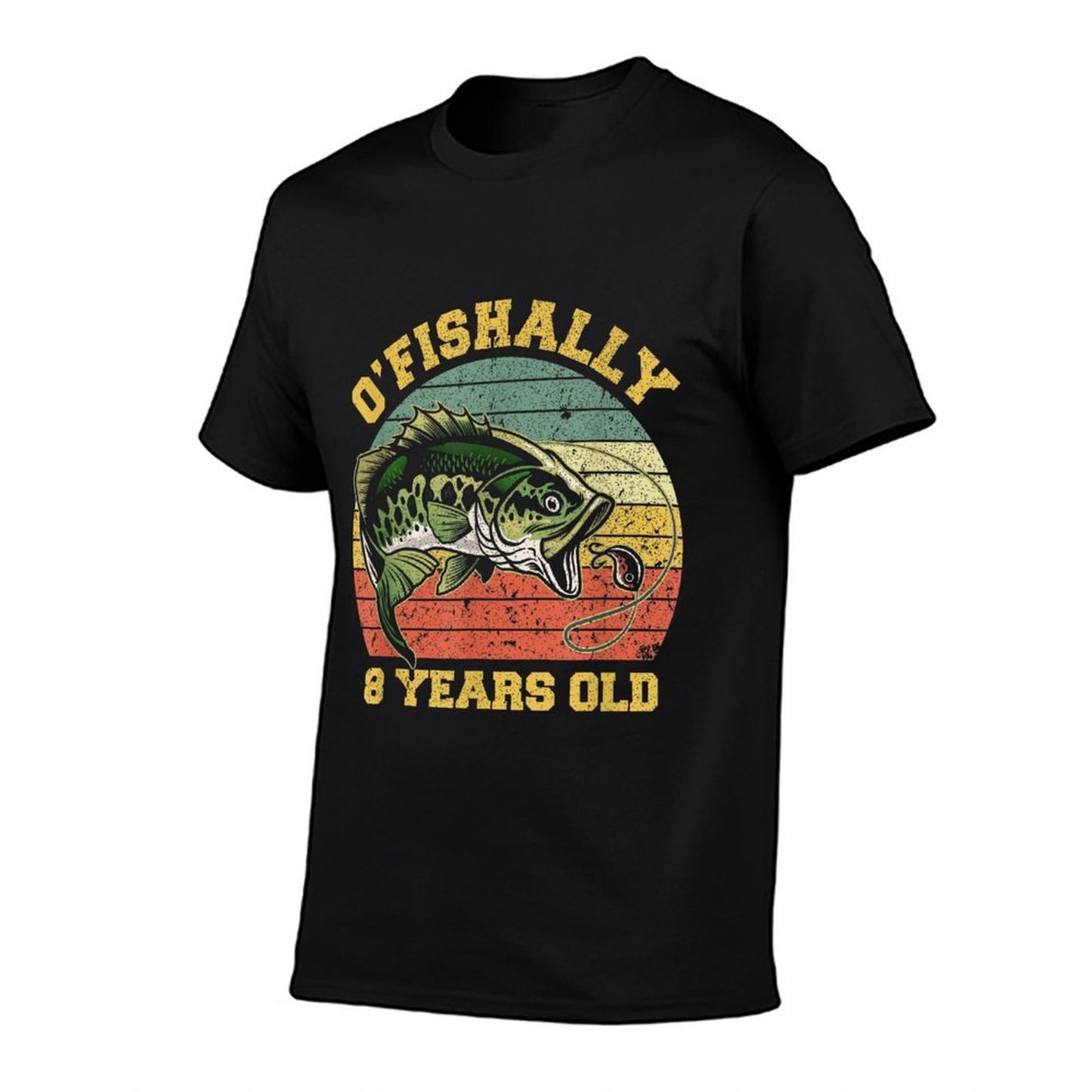 O'Fishally 8 Years Old Fishing Birthday Theme Party 8th  Wrinkle-resistant T-Shirt