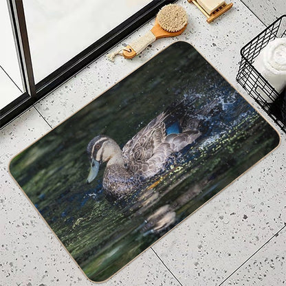 Pacific Duck in An Emerald Pond  Rapid-Drying Bath Mat
