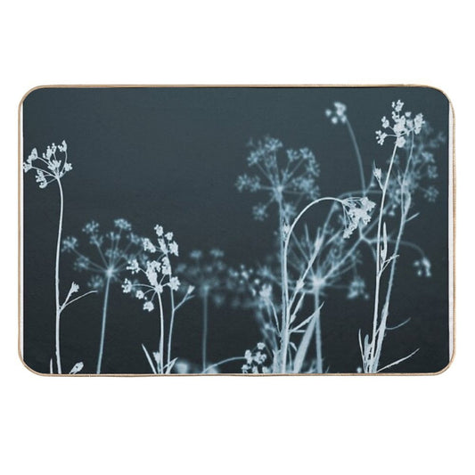 Still of The Night. Elegant Dark Floral  Pet-Safe Bath Mat